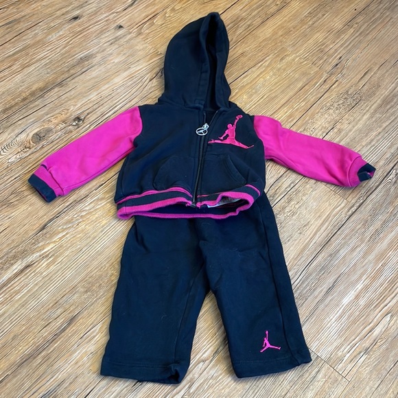 Jordan Other - Jordan Girls Sweatsuit Black/Pink Size 6-9 Months